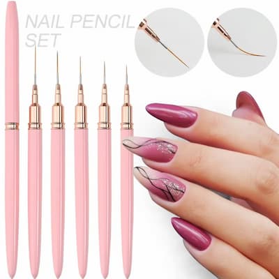 nail art brushes set builder gel uv and liner tool